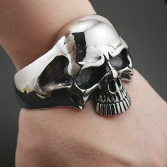 Jewelry - New Unisex Biker's Skull Stainless Steel Bracelet